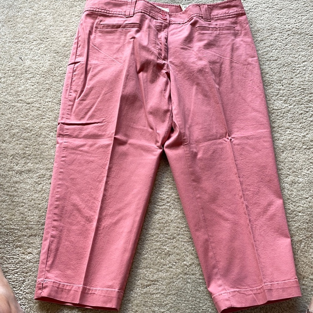 Loft Julie Cropped Pink Capri Pants Petite Size 12